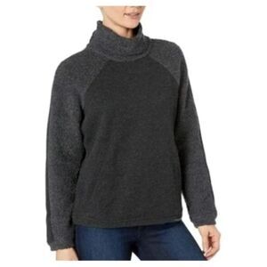 Prana Lockwood Wool Blend Sweater Women' s L Charcoal Grey Pullover Casual Hike